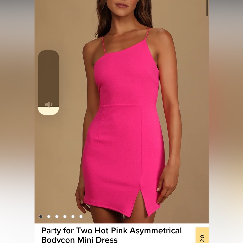 Lulus Party for Two Hot Pink Asymmetrical Bodycon Mini Dress